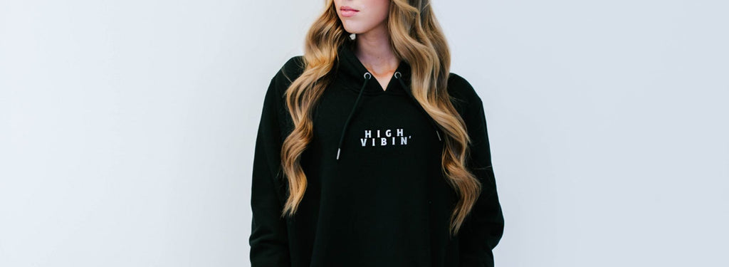 Affirmation hoodie from Elevate & Enlighten High Vibin’ Collection