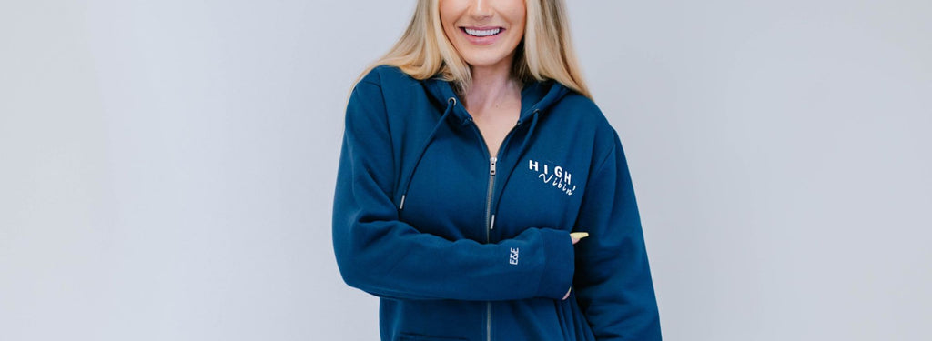 Crystal-infused hoodie with ethical materials and affirmations